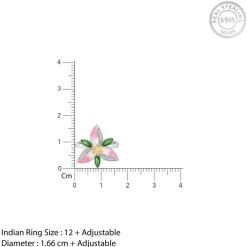 Silver Convertible Pink Trillium Ring