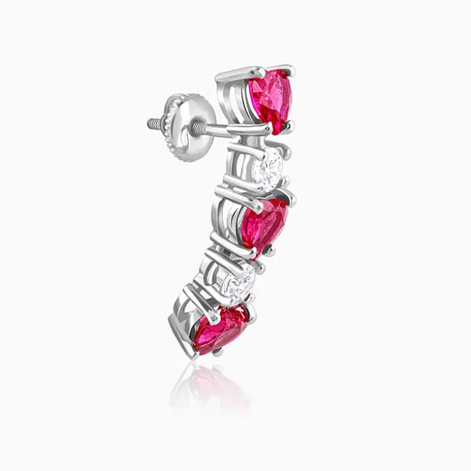 Silver Crimson Crush Earrings
