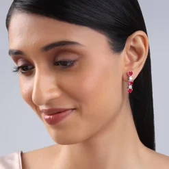 Silver Crimson Crush Earrings