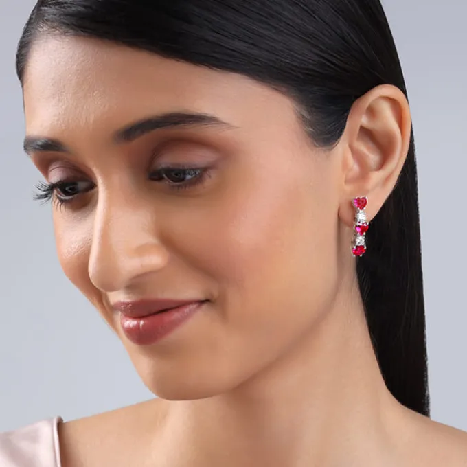 Silver Crimson Crush Earrings
