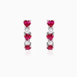 Silver Crimson Crush Earrings