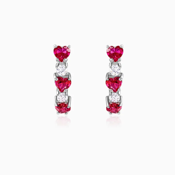 Silver Crimson Crush Earrings