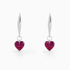 Silver Crimson Love Earrings