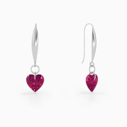 Silver Crimson Love Earrings
