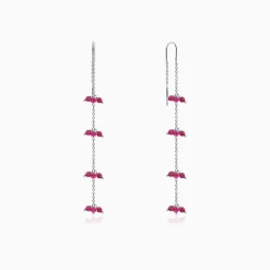 Silver Crimson Sui Dhaga Earrings