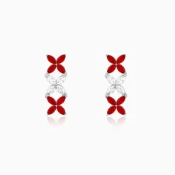 Silver Criss Cross Love Earrings