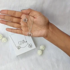 Silver Crown Heart Anklet