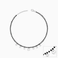Silver Crystal Charm Anklet