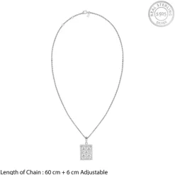 Silver Crystal Core Pendant With Box Chain For Him