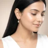 Silver Crystal Dew Drop Earrings