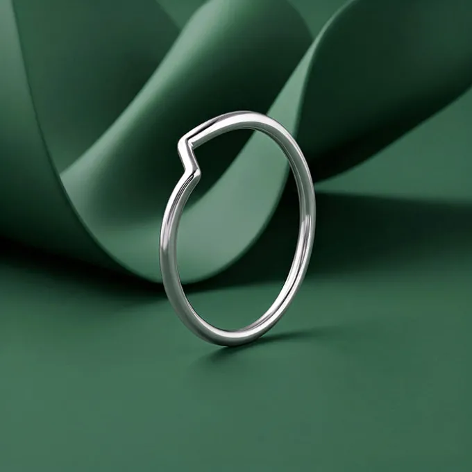 Silver Curvy Lines Ring