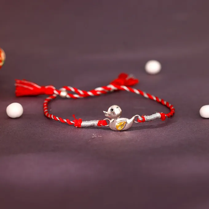 Silver Cute Duck Rakhi