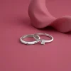 Silver Cute Girl Stack Rings (Size 12)