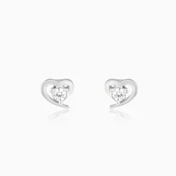 Silver Cute Heart Earrings