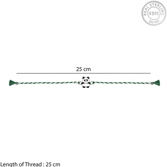 Silver Cute Panda Rakhi for Kids