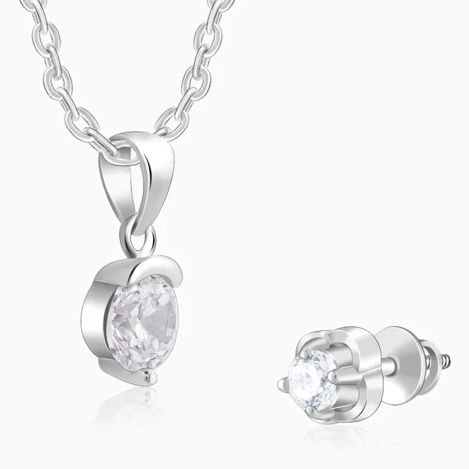 Silver Cute Zirconia Set