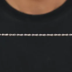 Silver Cylindrical Chain For Him