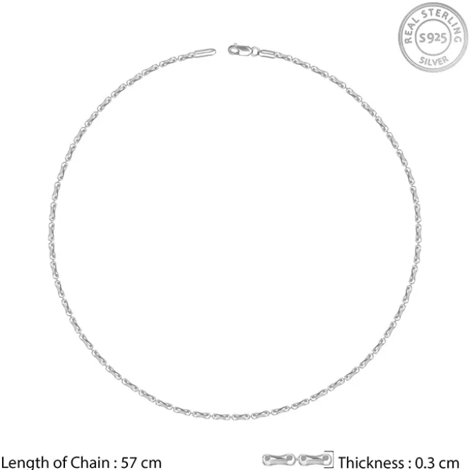 Silver Cylindrical Chain For Him