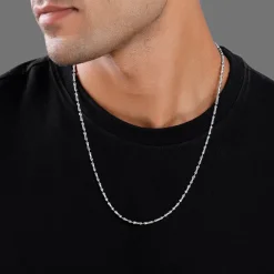 Silver Cylindrical Chain For Him