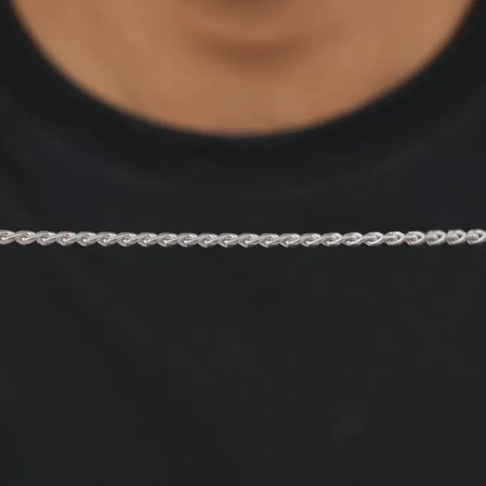 Silver Dainty Rolo Chain For Him