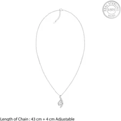 Silver Dancing Swirl Pendant with Link Chain