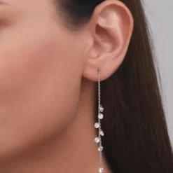 Silver Dangling Chain Earrings