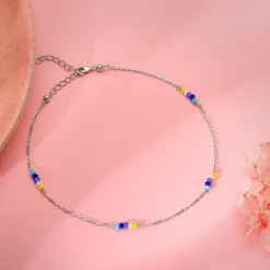 Silver Dawn Glow Anklet
