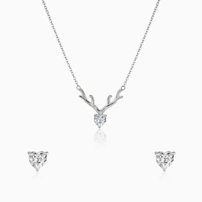 Silver Deary Hearts Set