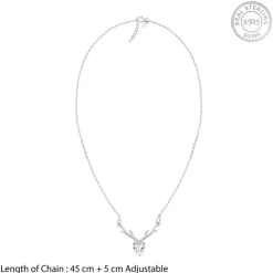 Silver Deer Heart Necklace