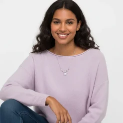 Silver Deer Heart Necklace