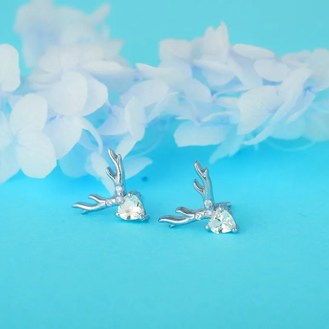 Silver Deer Heart Set