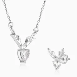 Silver Deer Heart Set