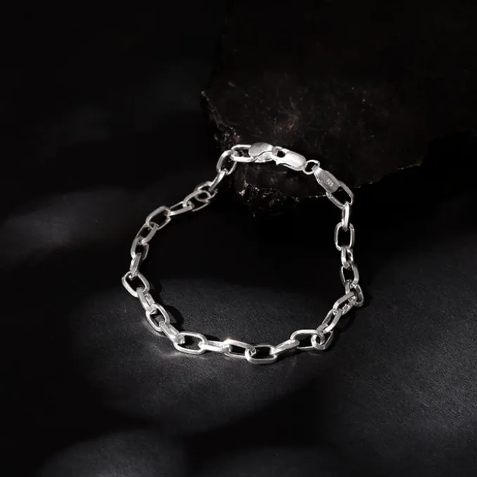 Silver Delink Bracelet For Him