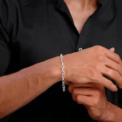 Silver Delink Bracelet For Him