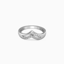 Silver Double Chevron Ring (Size 12)