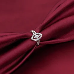 Silver Draped Dice Ring