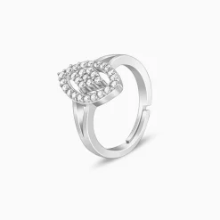 Silver Draped Dice Ring