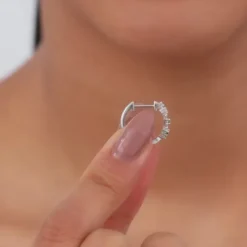 Silver Dreamy Flower Hoop Earrings
