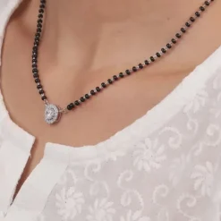 Silver Drizzle Drop Mangalsutra