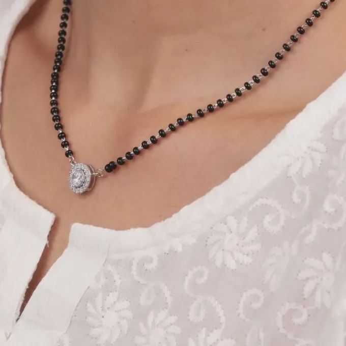 Silver Drizzle Drop Mangalsutra