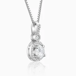 Silver Drizzle Drop Pendant with Box Chain