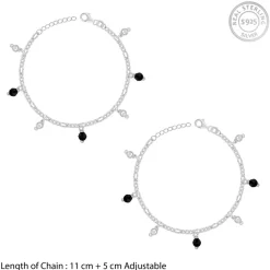 Silver Dua Kids Anklet Pair