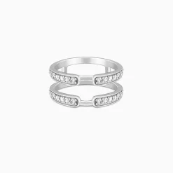 Silver Dual Layer Zircon Ring
