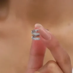 Silver Dual Layer Zircon Ring
