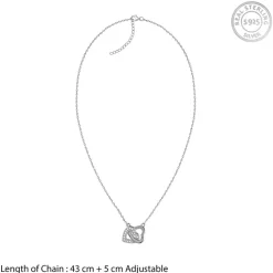 Silver Duo Heart Love Necklace