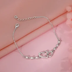 Silver Duoheart Bracelet