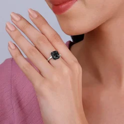 Silver Ebon Black Ring