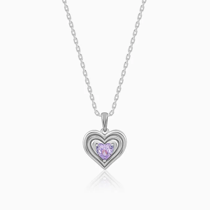 Silver Echo of Love Pendant With Link Chain
