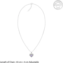 Silver Echo of Love Pendant With Link Chain