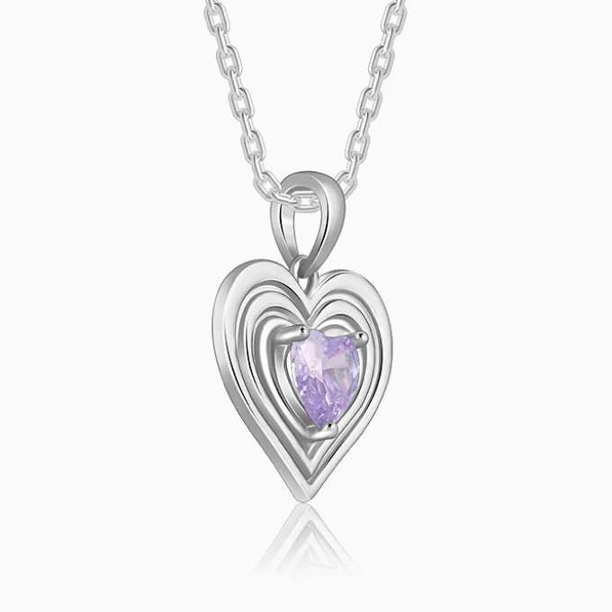 Silver Echo of Love Pendant With Link Chain